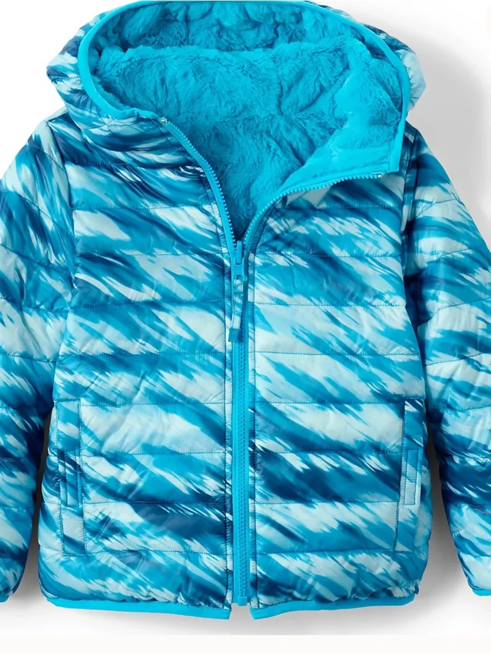 Lands’ End Kids Reversible Insulated Fleece Jacket - medium 8